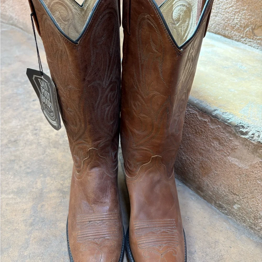 Dans Boots NWT vintage Cowgirl size 9 M Brown Leather - Picture 4 of 6
